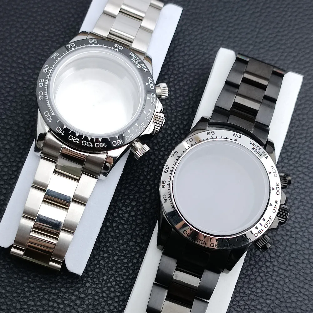 

New 39.3mm case stainless steel sapphire glass case quartz timing case suitable for VK63 movement suitable for 20mm strap