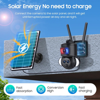2025 NEW 6MP Solar Camera 4G 15X Zoom Dual Screens WIFI 8W Solar Panel Security Three Lens Battery PTZ IP Camera PIR