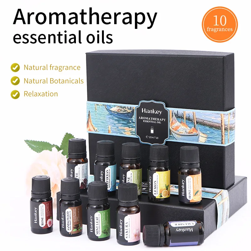3/5/6 szt. 10ml Zestaw Prezentowy Olejków Eterycznych do Aromaterapii, Olejek Eteryczny Rozpuszczalny w Wodzie o Zapachu Różowej Kawy do Nawilżacza Powietrza Dyfuzora Aromaterapeutycznego
