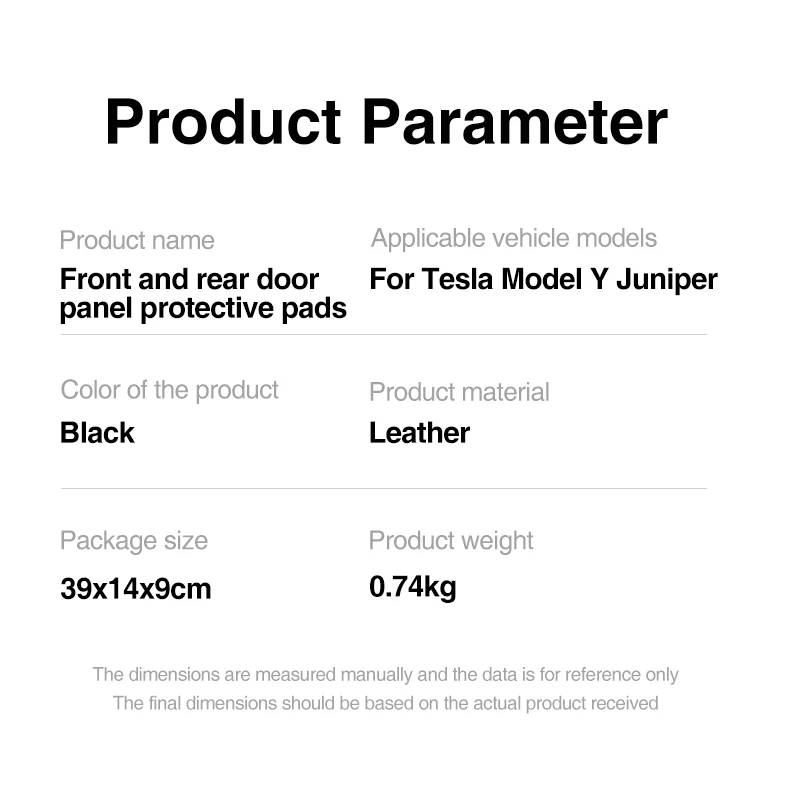 Geeignet für das neue Tesla Model Y Juniper 2025, 4-teiliges Schutzpolster für die Seitentüren, um Tritte zu verhindern, Innenraumzubehör. – Detail 7