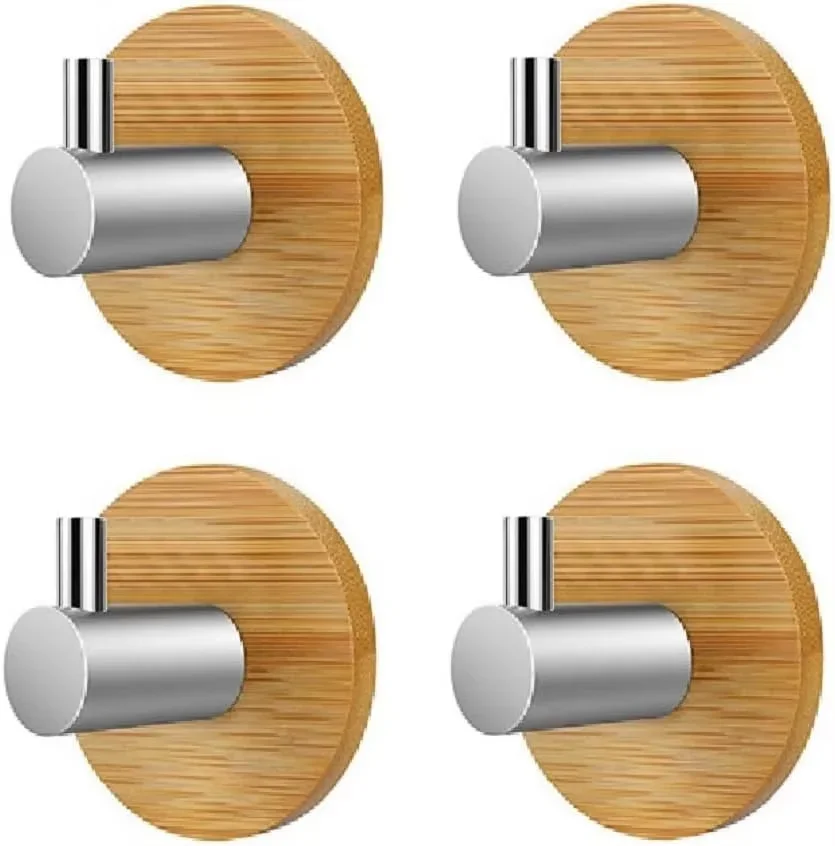 Selbstklebende Haken für Badezimmer, Bambus, Wandhaken, Platz, Aluminium, wasserdicht, Aufbewahrungshalter, Küche, Handtuchhalter, Wohnaccessoires
