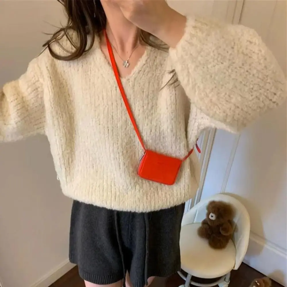 

Mini Onuk Same Style Crossbody Card Bag PU Solid Color Mini Shoulder Bag Card Pocket Korean Style Small Crossbody Bag Female