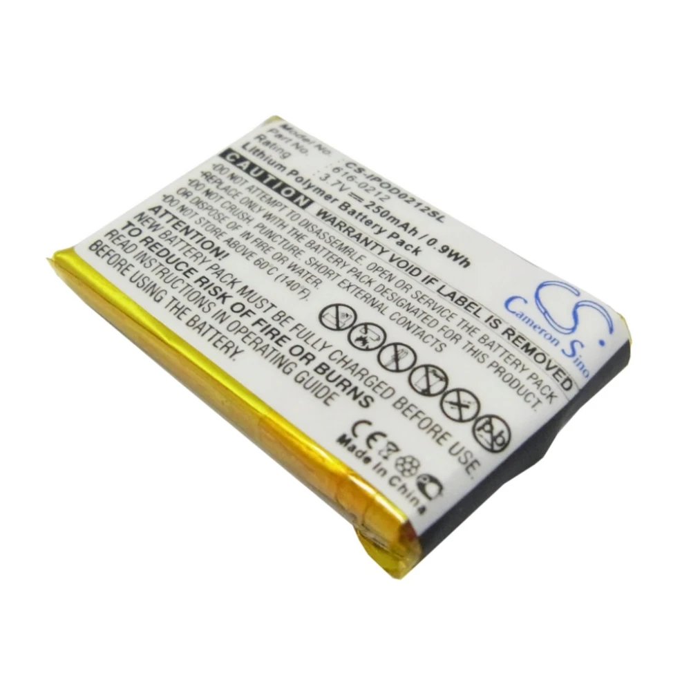 

Li-Polymer Media Player Battery for Apple, 3.7V, 250mAh, Compatible Models: iPOD Shuffle, iPOD Shuffle MB226LL/A