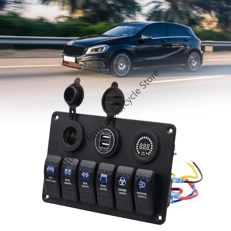 6 أزرار لوحة مفتاح متأرجح الفولتميتر USB شواحن 3.0 ضوء تبديل 12 فولت 24 فولت اكسسوارات للقوارب البحرية سيارة RV قوافل التخييم