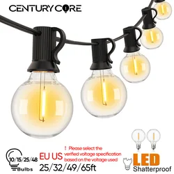 Bruchsichere G40-Lichterkette, 220 V, 110 V, LED-Lichterkette, E12, wasserdicht, anschlieĂbar, Neujahrsgirlande, Weihnachtsdekoration