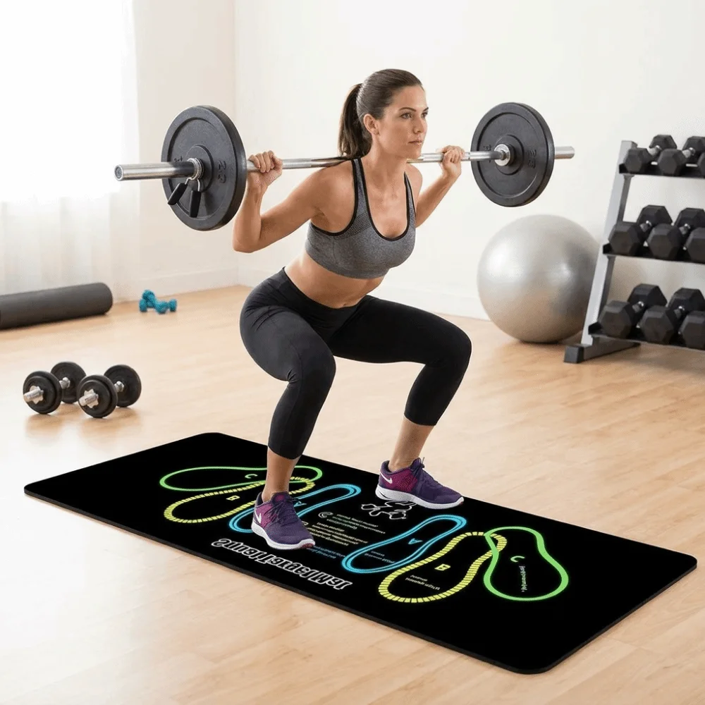 New Non-Slip Glute Training Mat Durable Lightweight Exercise Mat 80*35cm Foot Positioning Mat Leg Workouts