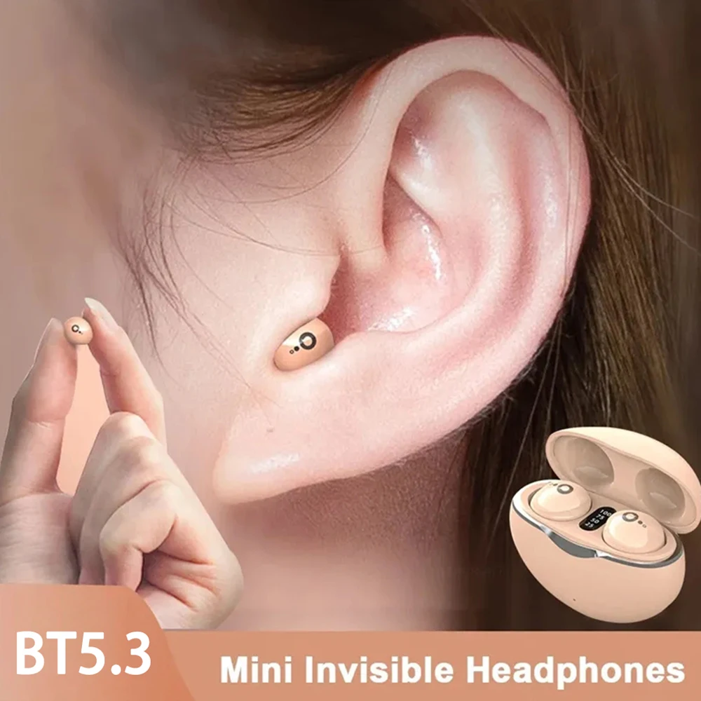 

2024 New Mini Invisible Headphones Bluetooth 5.3 Earphones Smart Touch Heasets HIFI Stereo Noise Reduction Earbuds For iphone