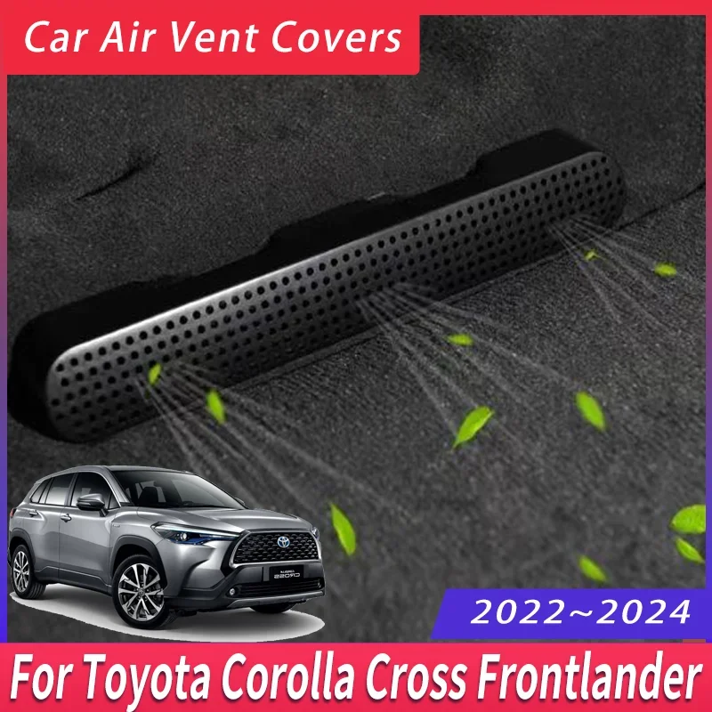 Car Air Vent Covers For Toyota Corolla Cross Frontlander 2022~2024 Seat Air Duct Outlet Exhaust Cover Auto Accessories interior