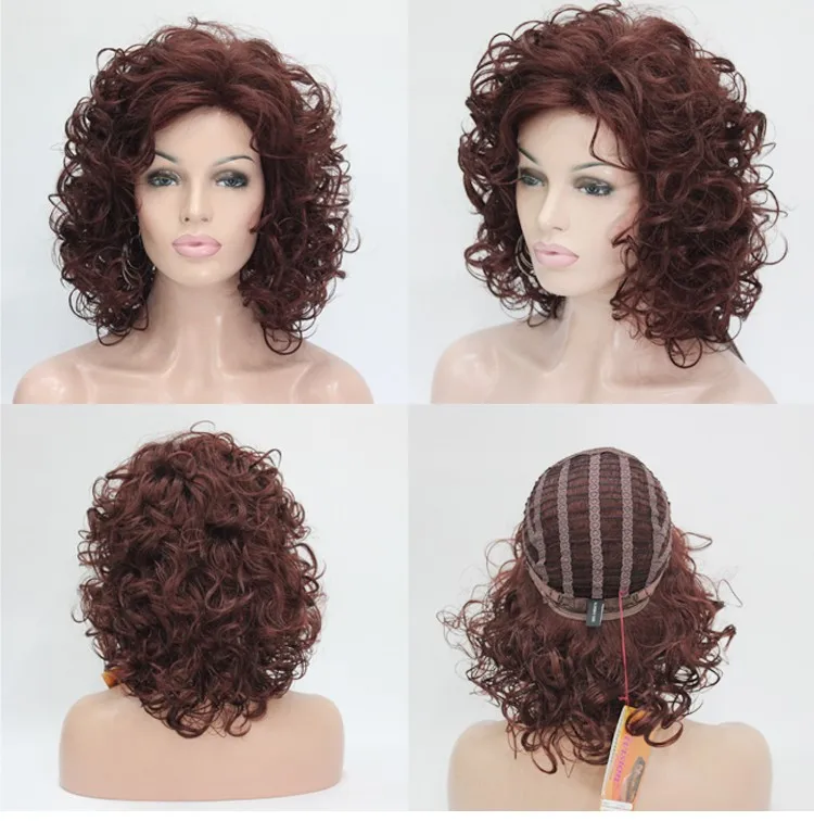 

Новый женский парик Короткие вьющиеся парики Светло-коричневый парик с волнистыми волосами