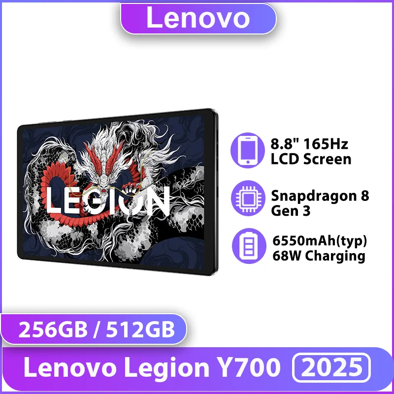 Global ROM Lenovo LEGION Y700 2025 Tablet Snapdragon 8 Gen 3 Octa Core 8.8 Inch 165Hz Display Android 6550mAh