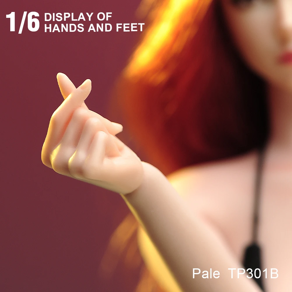 

1/6 Scale Female 5 Pairs Hands&Two Pairs Feets Model Body Accessories Fit 12 '' AB001 TBL JIAOU ANT Female Soldier Action Doll