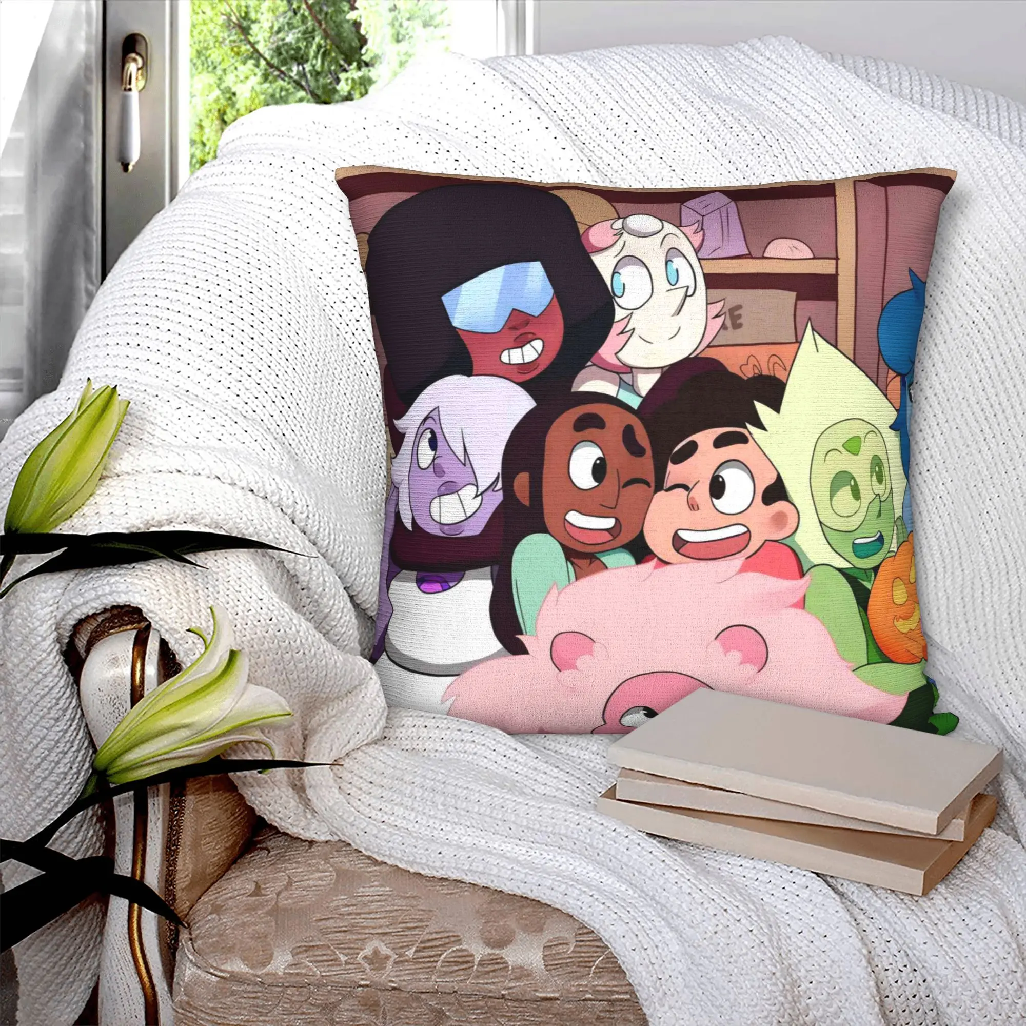 Steven Universe Cushion Cover Children Gift Cartoon Velvet Cute Throw Pillow for Sofa