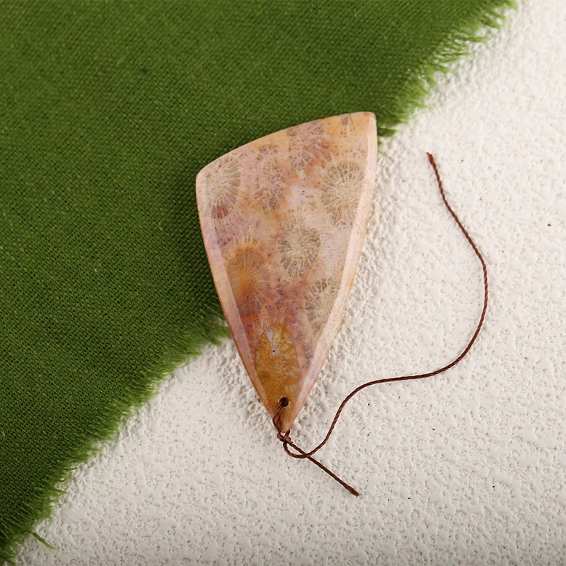 Indonesian Coral irregular shape Carving Pendant for Necklace Stone Fashion Natural Jewelry 60x32x7mm 19g