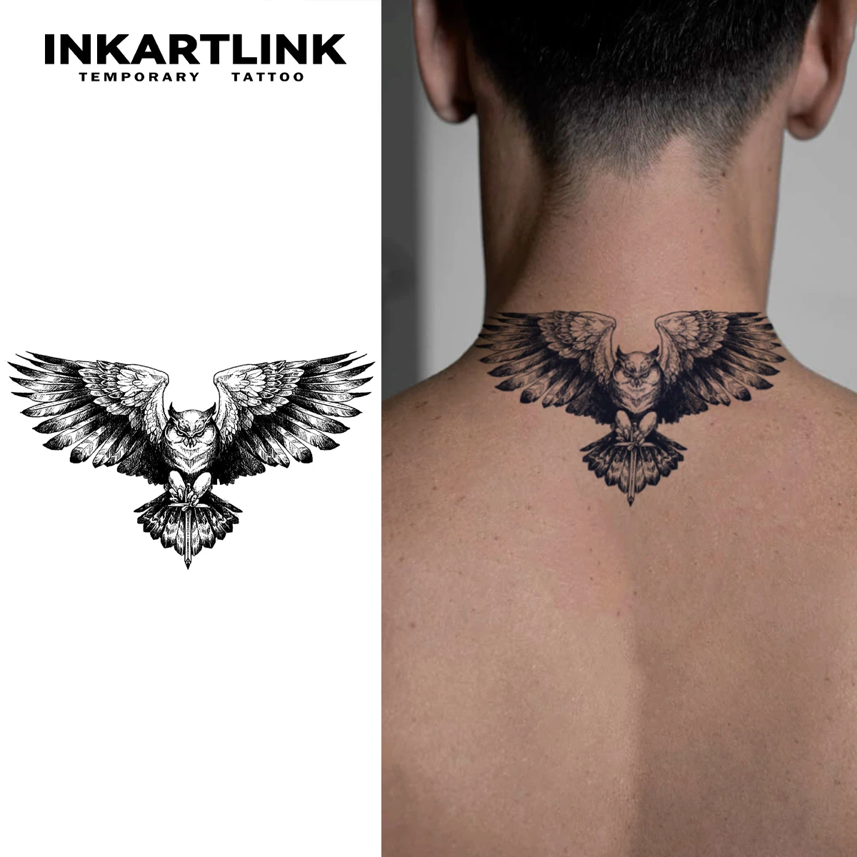 INKARTLINK Angel Baby Tattoo Patch Mythisch Wasserdicht 1-2 Wochen