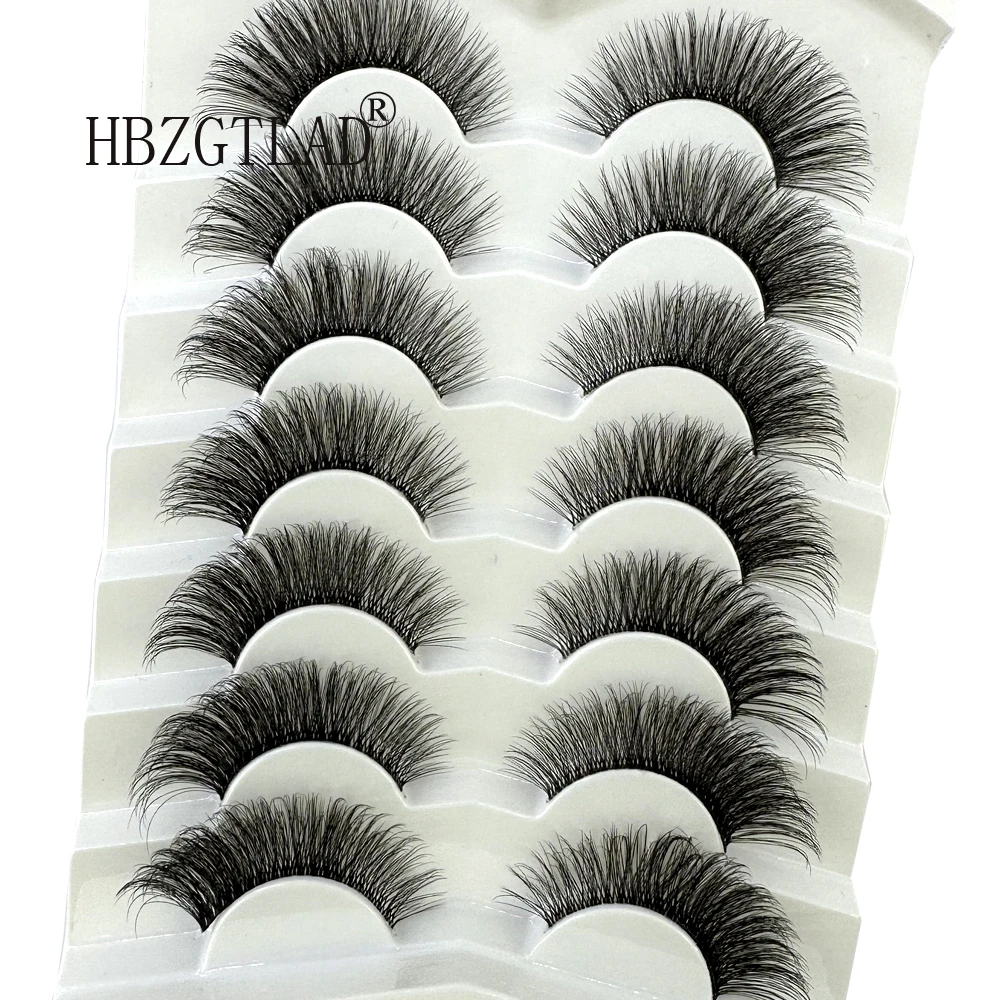 NEW 7pairs 3D Mink transparent Strip Fake EyeLashes Extension Handmade Natural Soft Invisible Band long Lashes False Eyelashes