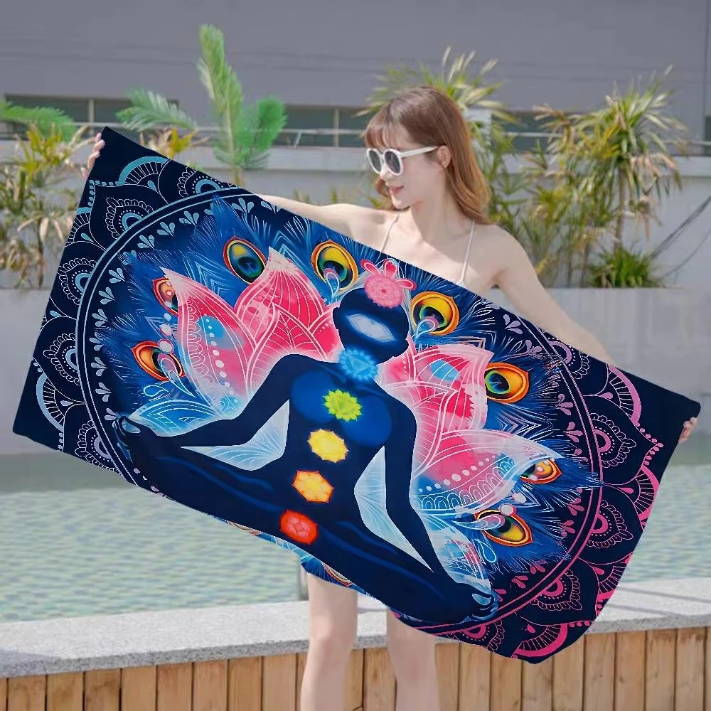 Comodi asciugamani da spiaggia, asciugamani da piscina alla moda, telo mare con motivi floreali, asciugamani da bagno super assorbenti