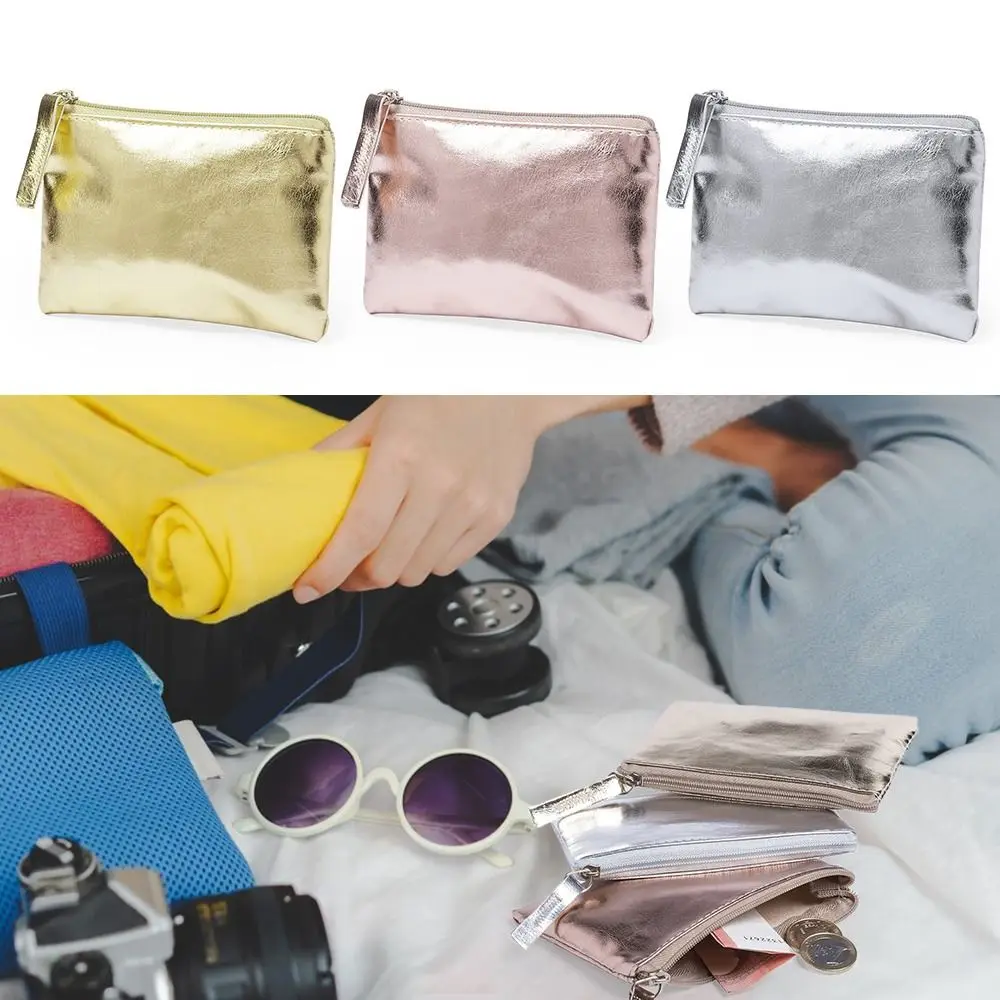 Tragbare Geldbörsen aus weichem PU-Leder mit Reißverschluss, wasserdicht, kurze Geldbörse, Aufbewahrung, Münztasche