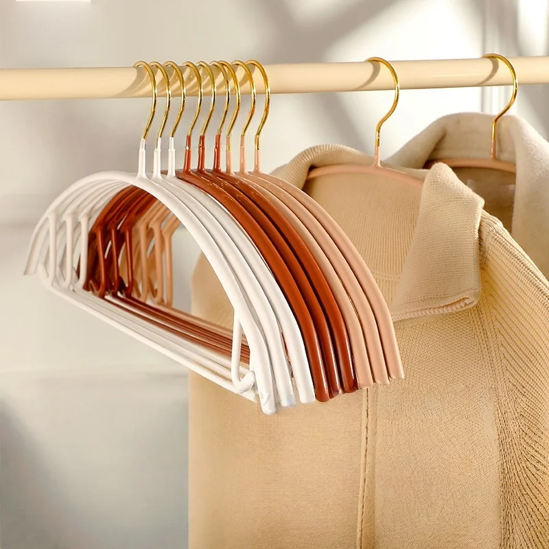 

5pcs/set Thickened flocking clothes hanger, non slip, non marking, anti shoulder corner household clothes hanger