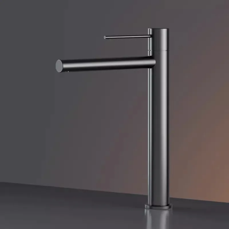 Gray Basin Faucet Bathroom Single lever Hot and Cold Sink Mixer Tap Faucet Solid Brass Basin Lavtory Faucet New Arrival