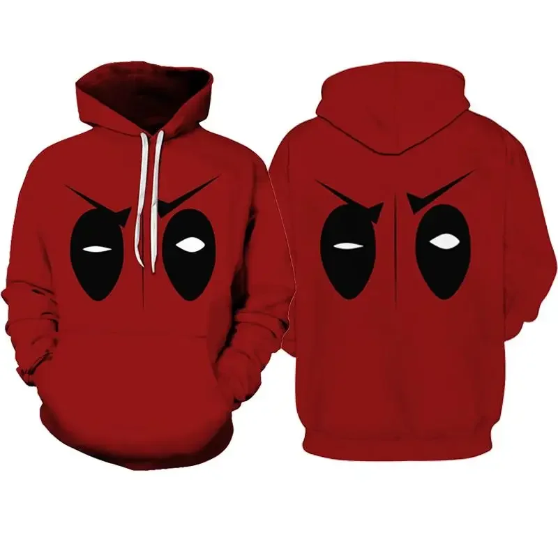 Deadpool Hoodies für Männer Frauen Superheld Cosplay Kostüm Pullover 3D Druck Erwachsene Weihnachten Karneval Rot Sweatshirt Outfits@0Z*