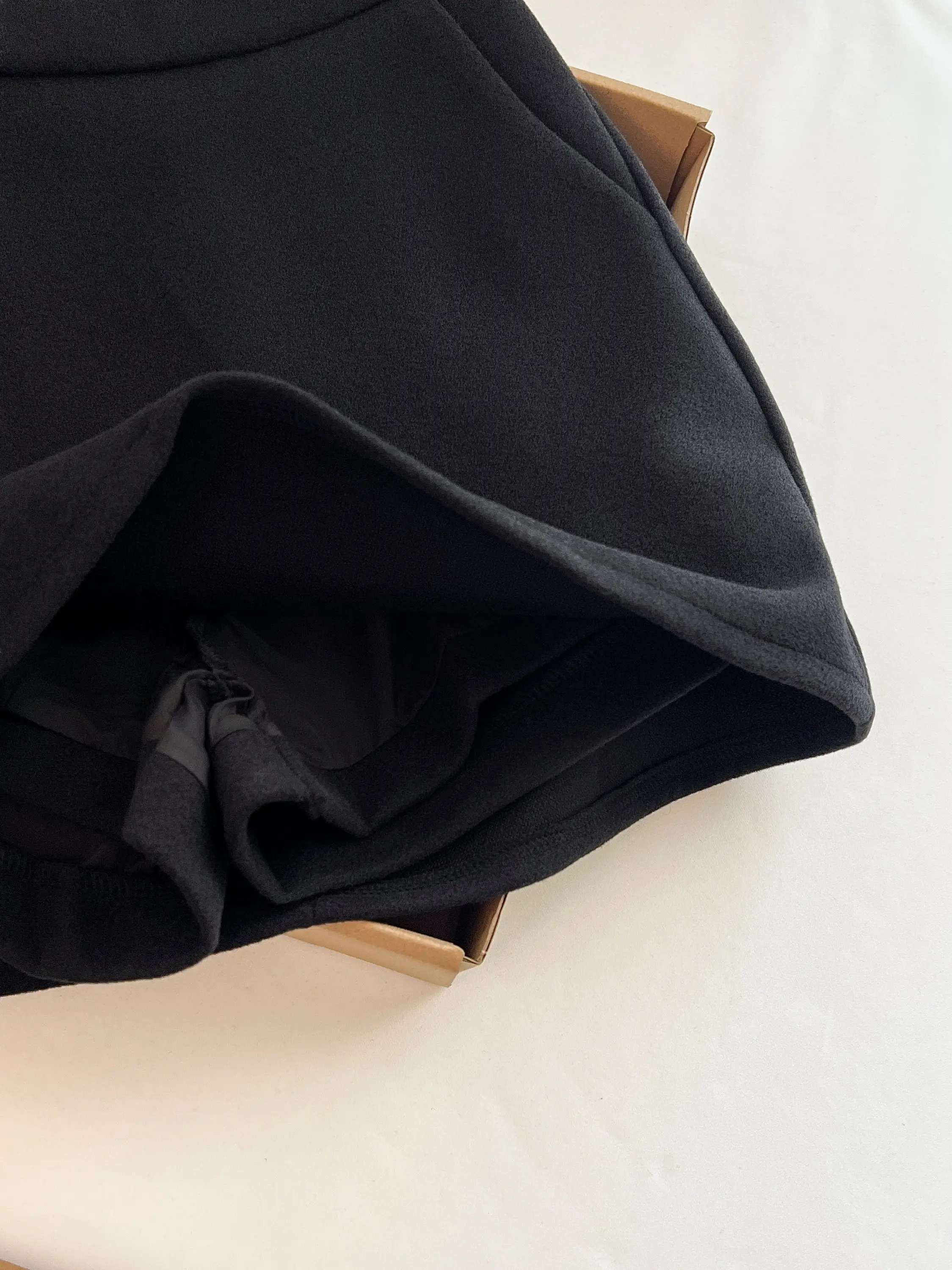 

Юбка А-силуэта с высокой талией, женская шерстяная юбка-карандаш, летняя, для повседневной носки, в корейском стиле, из тонкой ткани