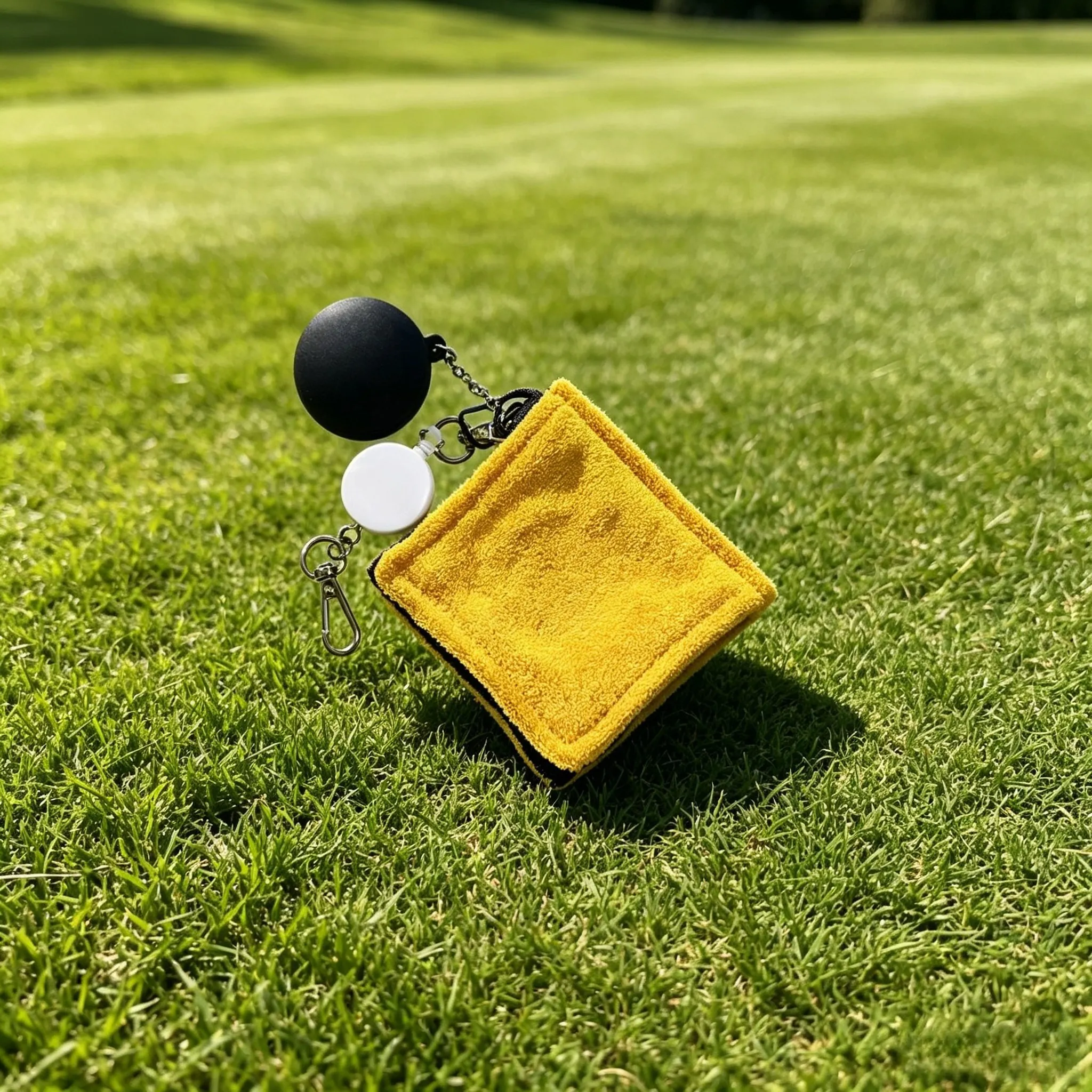 Men Women Golf Cleaning Towel with Hook, Portable Golf Ball Club Wipe Pendant, Fashion Korean Golf Accessories Hanging Decor - view 5