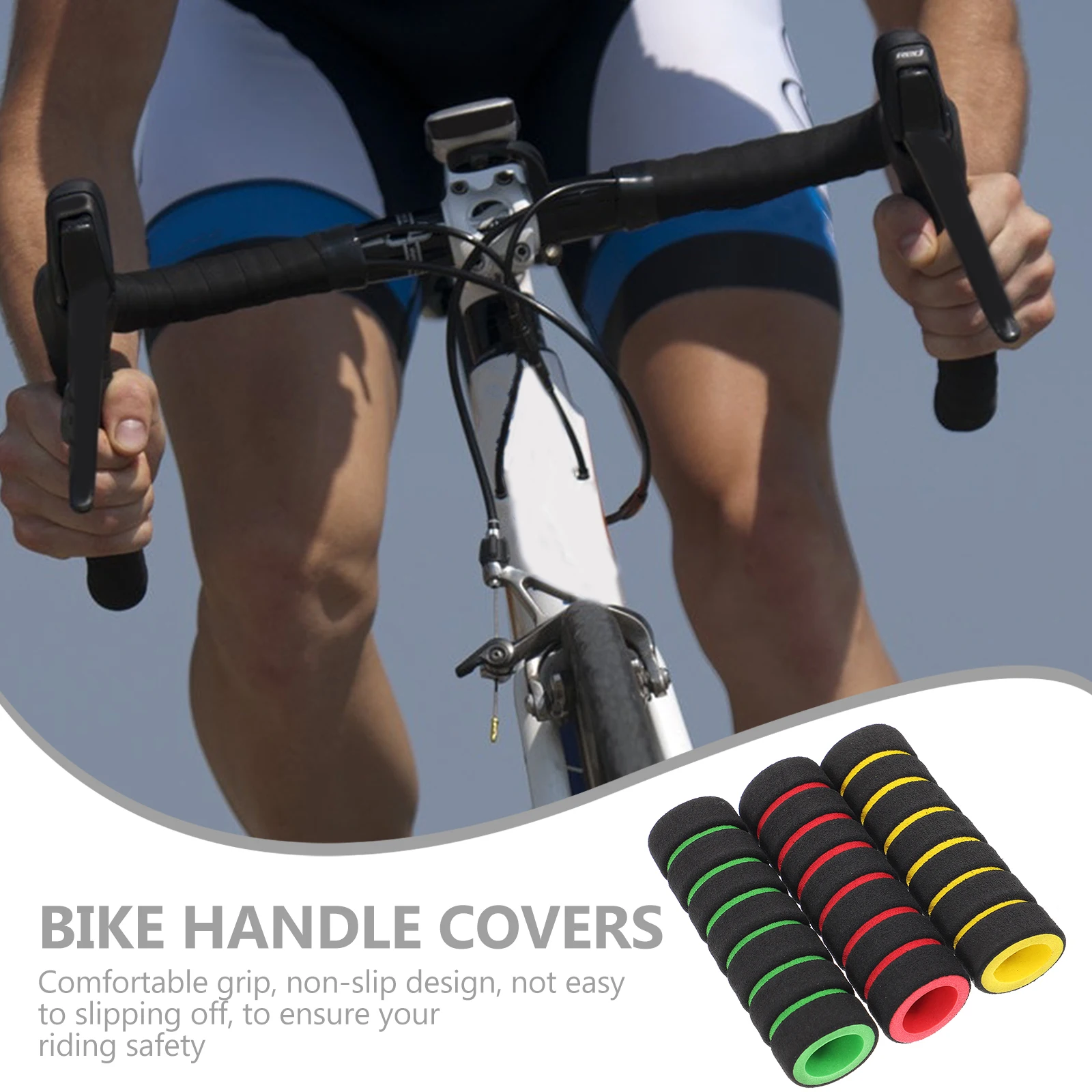 

9 Pairs Anti-Skid Handle Grips Bicycle Handlebar Covers Non-Slip Bike Supplies Outdoor Accessories