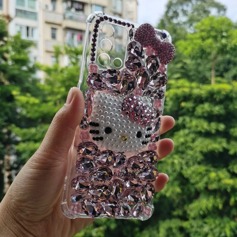 Hello Kitty Strass-Bowknot-Luxus-Glitzer-Hülle für OPPO A53 A52 A54 A58 A72 A74 A78 A98 A96 A95 A94 A92 A6 Pro A16 A17 A18 – Detail 3