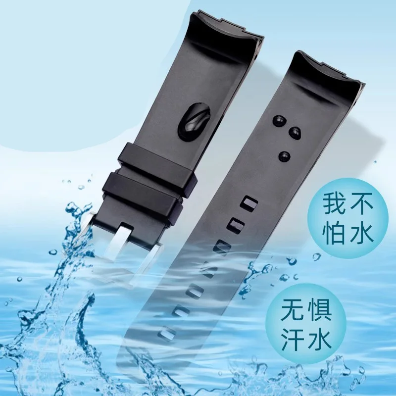 Suitable for Panerai Curved Silicone Watch Strap Sports Waterproof PAM111/386/441/359 24mm Watchband Bracelet