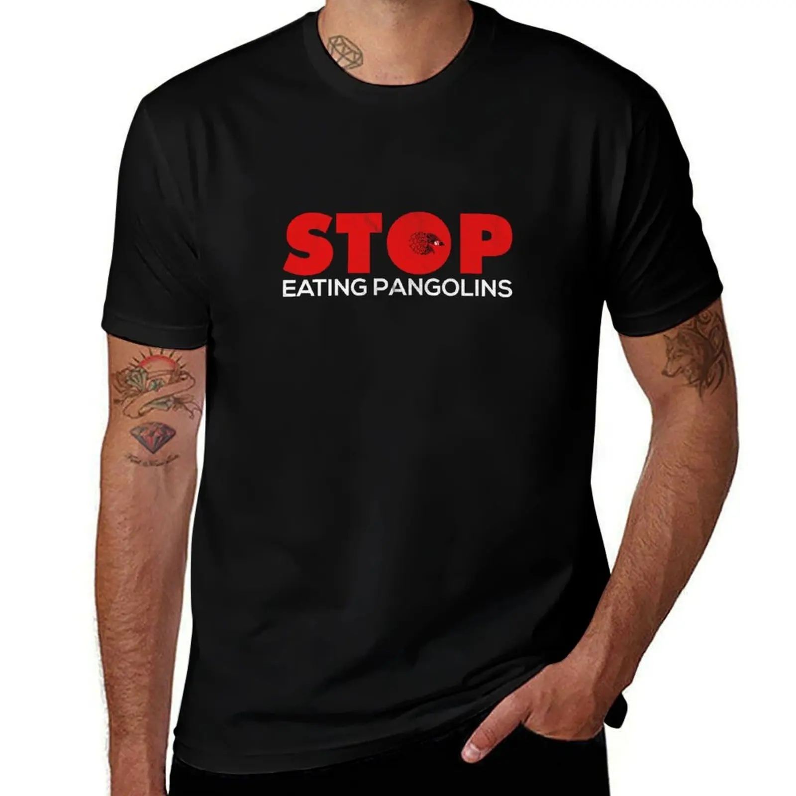Save Pangolins T-Shirt Trendy Print Short Sleeve T-Shirt