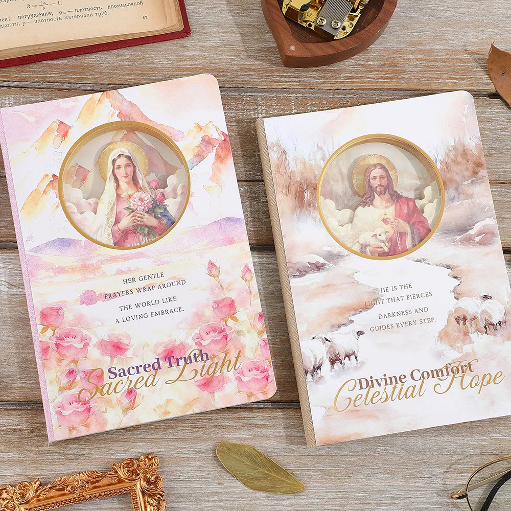 Carnet de notes biblique Lumière Sacrée avec effet tunnel 3D pour l'étude quotidienne de la Bible en église, cadeau inspirant pour la foi
