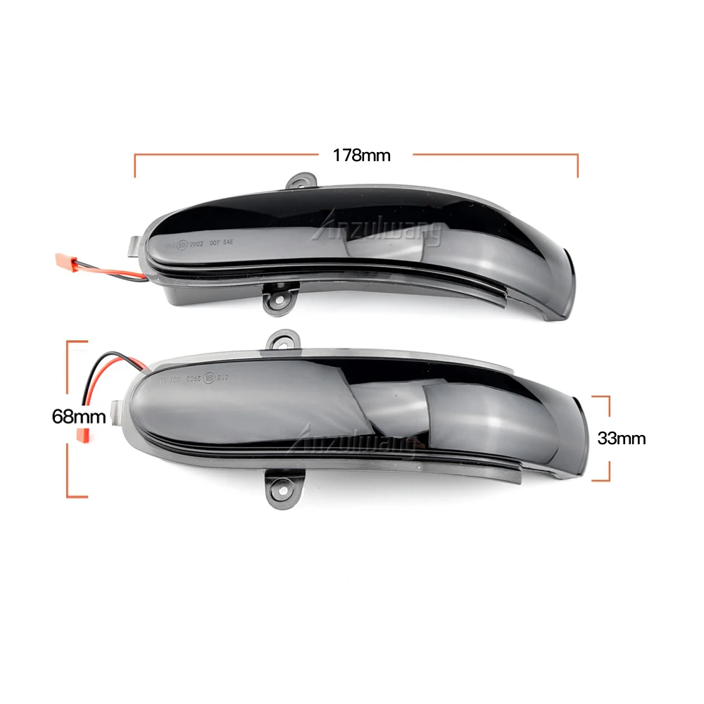 2pcs Flashing Water Dynamic Blinker LED Turn Signal Side Mirror Light For Mercedes Benz C Class W203 W211 S203 CL203 2001-2007