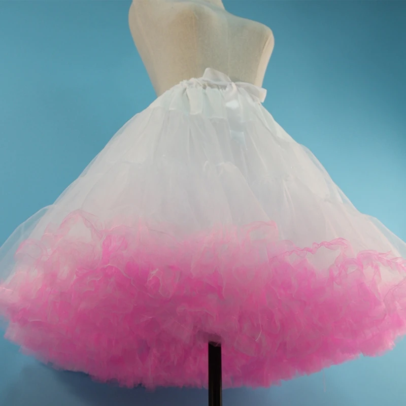 Womens Elastic Waist Puffy Tulle Petticoat Rainbow Cloud Short Tutu Skirt Princess Ballet Dance Pettiskirts Lolita Cosplay image 3
