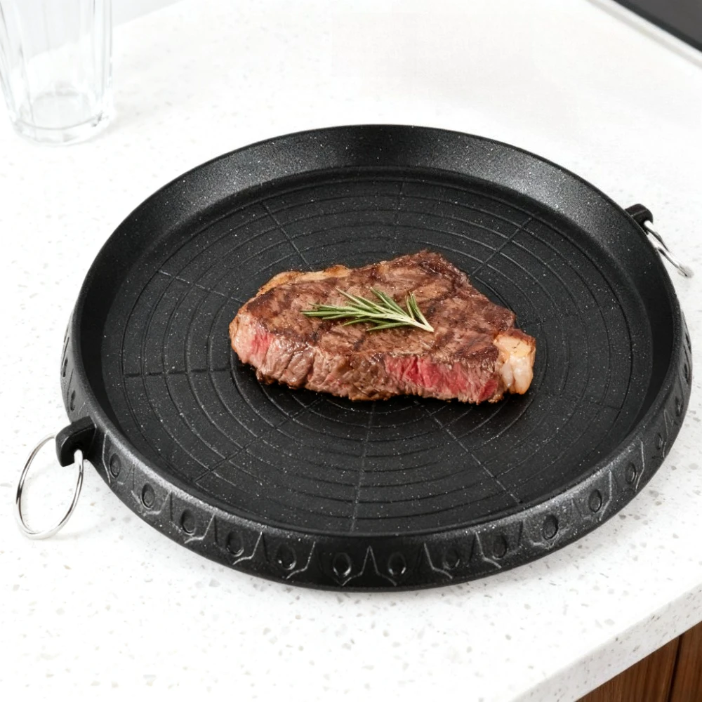 KOSUN Maifan حجر شواء عموم جولة الكورية شواء لوحة غير عصا علبة ألومنيوم للخارجية نزهة حفلة التخييم الشاطئ أدوات الطبخ #1