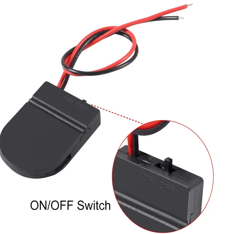25PCS Battery Holder Coin Cell Holder, 1 x 3V CR2032 Battery Holder,Button Battery Holder with Line On Off Switch
