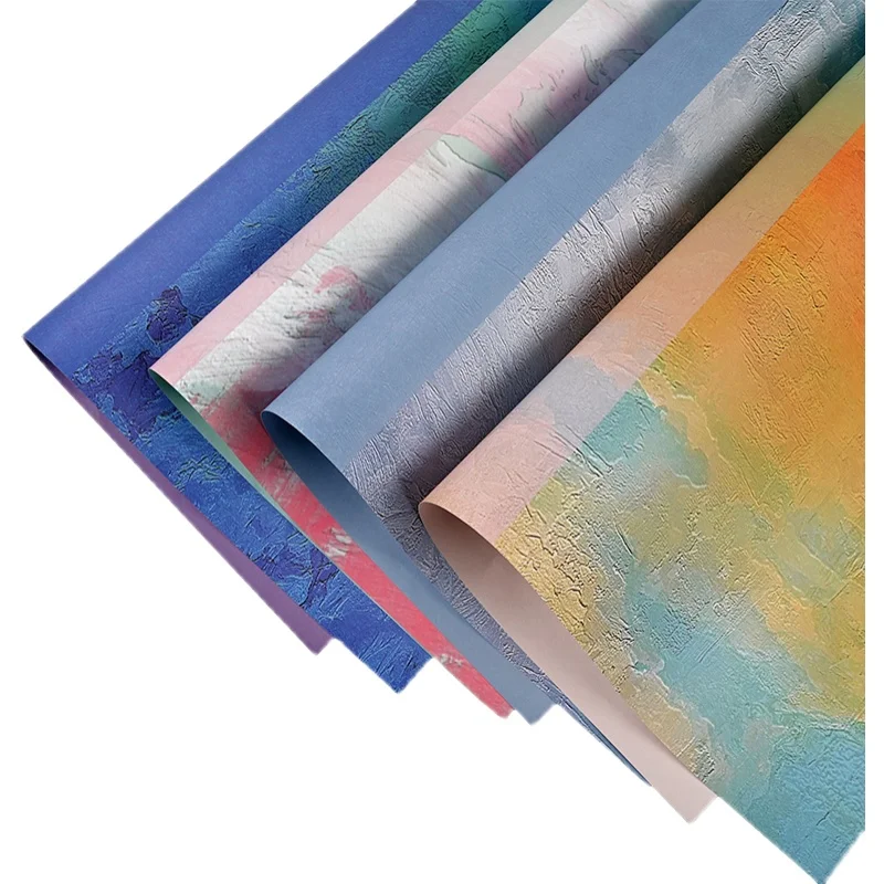 10pcs Palette Art Oil Painting Flower Wrapping Paper Gift Package Paper Florist Diy Materials Kraft Paper