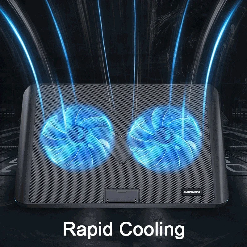 

Adjustable Wind Speed Notebook Gaming Stand Cooler with RGB Colorful Light Heat Dissection Bracket 11-17 '' Laptop Cooling Pad