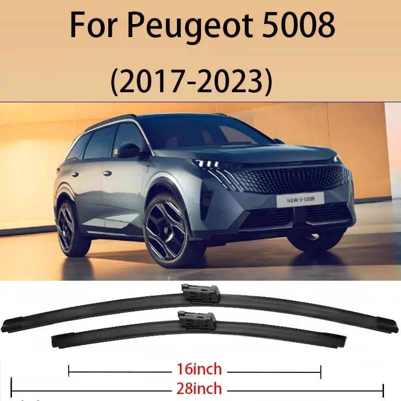

2x For Peugeot 5008 MK2 2017-2023 2022 2021 2020 2019 2018 Front Windshield Wiper Blades Windscreen Window Accessories 28"+16"