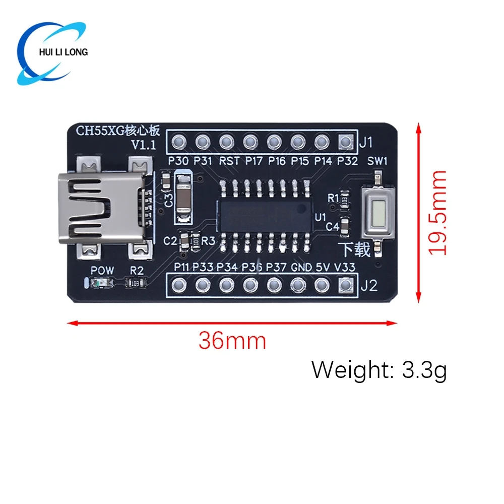WAVGAT CH552G core board 51 MCU development board CH551G system board CH554 learning board USB communication download