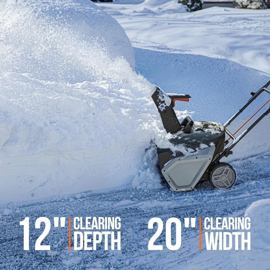 

2X20V Cordless Snow Blower, 20-inch Snow Thrower with 4.0Ah Battery,Electric Snow Blowers with LED Spotlight and Brushless Motor
