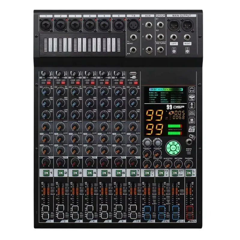 Channel Pro Audio Mixer Console Effects Digital Stage Records Live Performance Music Video Lighting