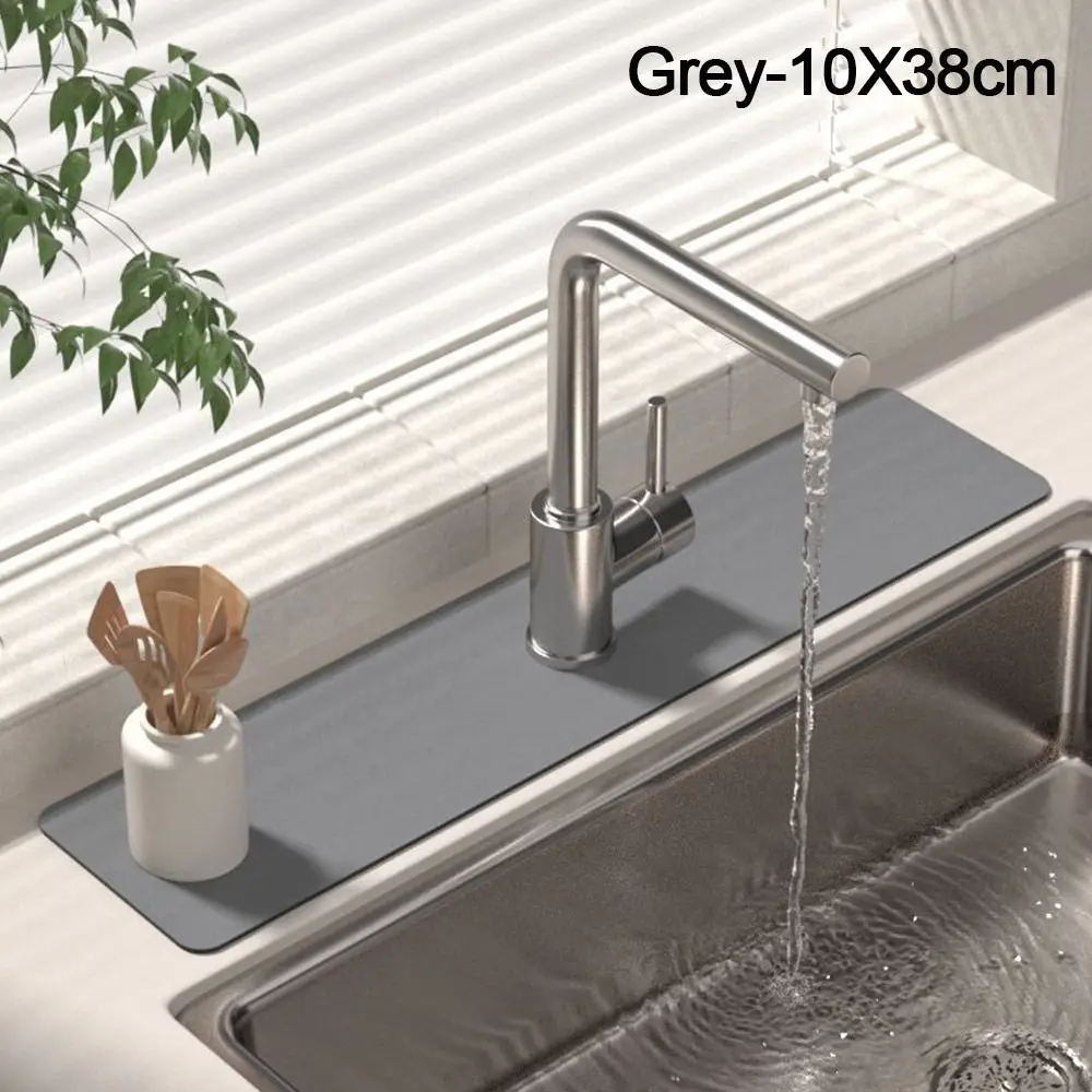 Durable Diatomite Faucet Draining Mat Multifunction Splash Drying Mat Convenient Sink Splash Mats Kitchen Bathroom Supplies