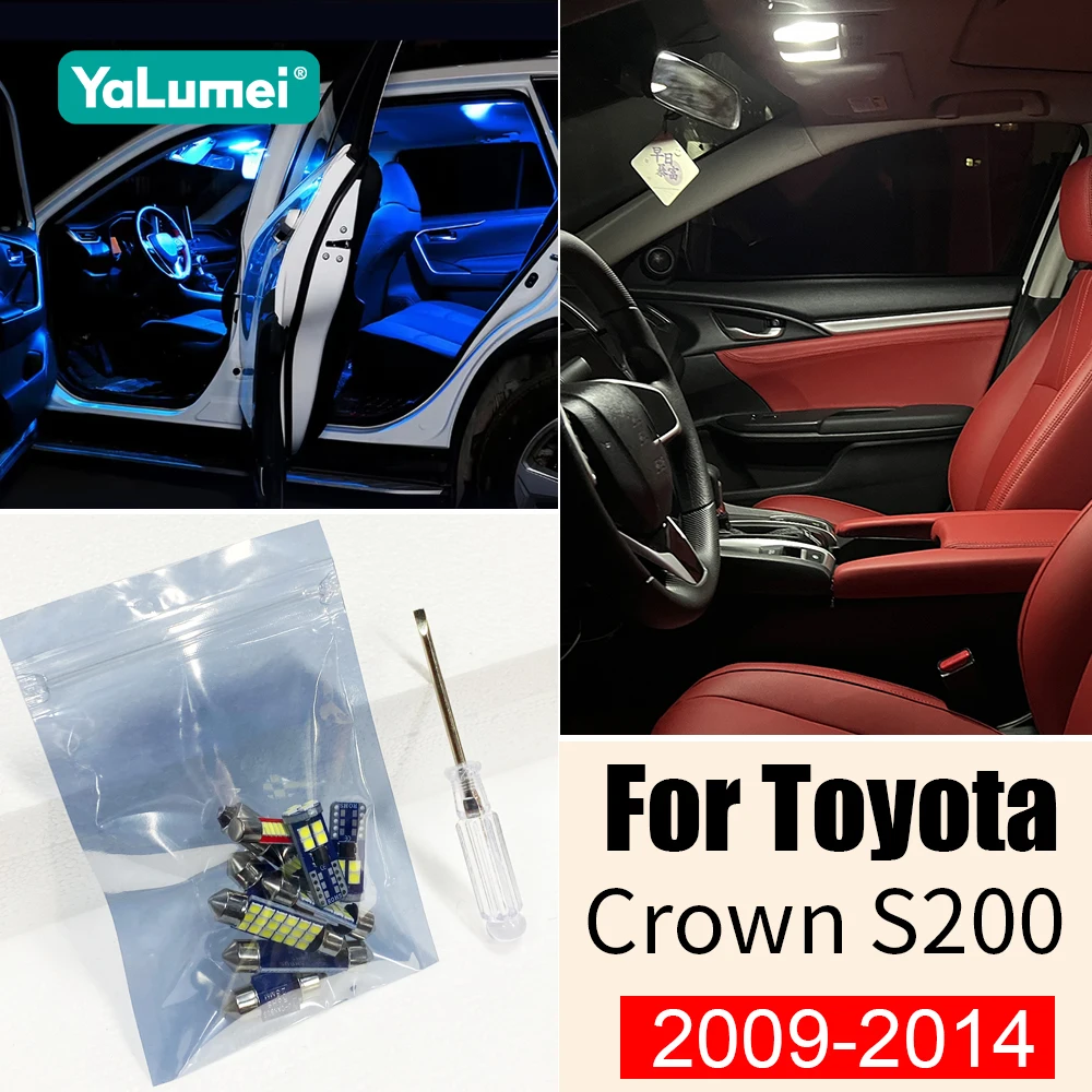 

Для Toyota Crown S200 2009-2014: Комплект из 8 светодиодных ламп для автомобиля (подсветка салона, зеркала, багажника)