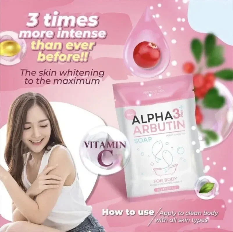 Alpha Arbutin 3 Plus Collageen Zeep 80g Lichaam Natuurlijke Verhelderende Gladde Reiniging Verminderen Donkere Vlekken Verhelderende Teint Zeep