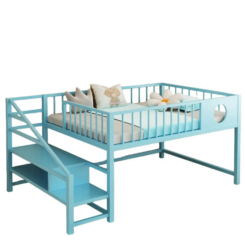 Three hidden wrought iron bed half-height storage single boys and girls, small apartment storage