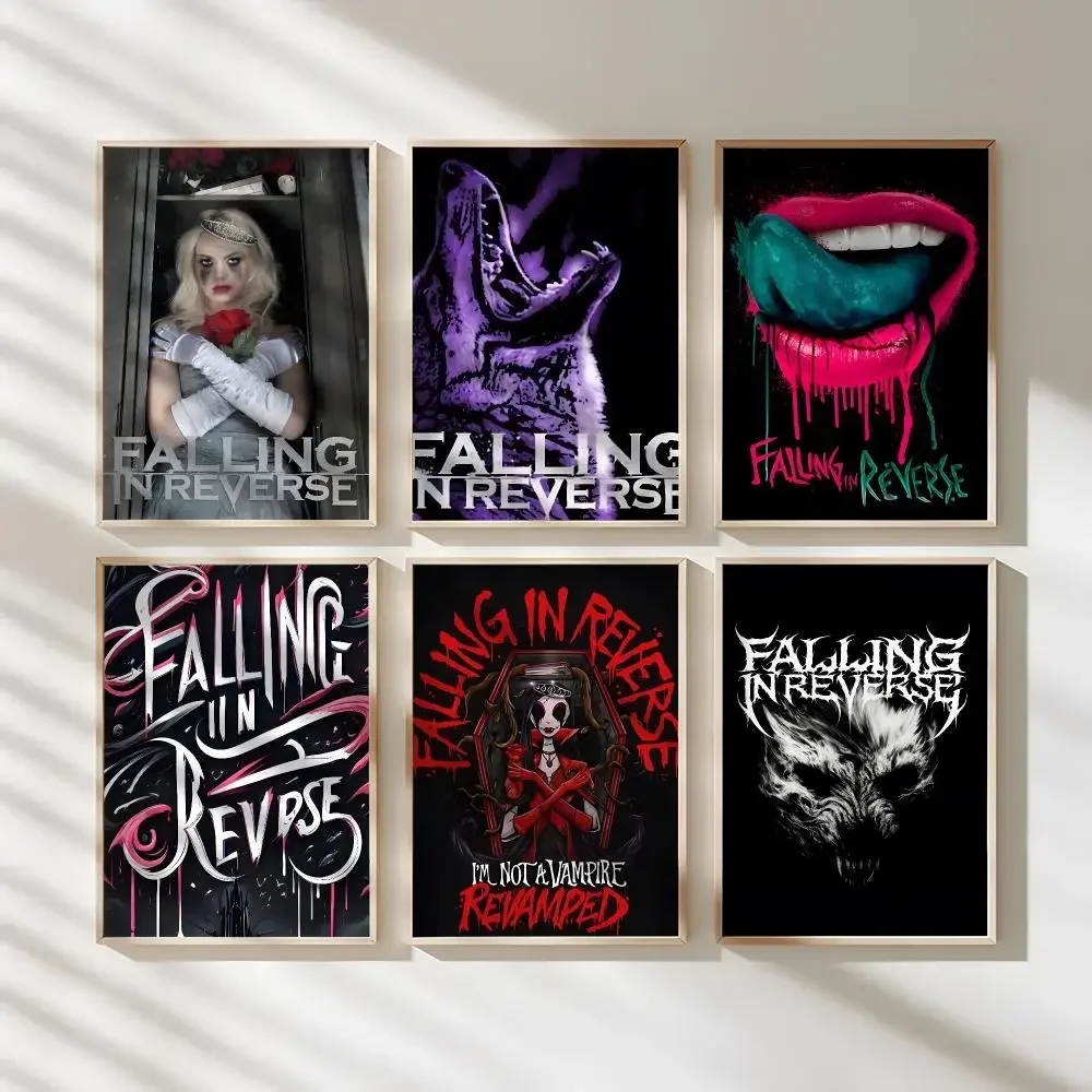 Rock Band F-Falling In Reverse Poster Waterproof Canvas Art Wrinkle Free Wall Hanging For Home Living Room Bedroom Decor