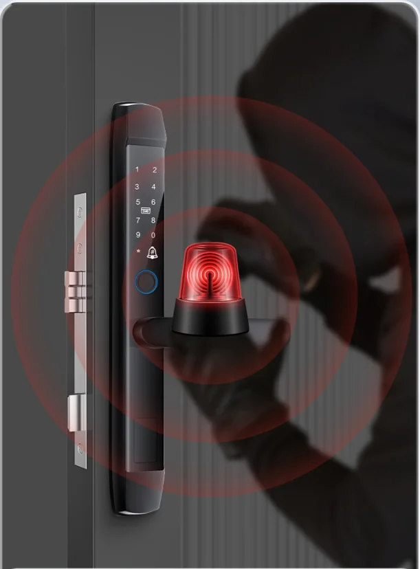 Waterproof IP66 short handle Euro 92/85mm Ttlock Tuya wifi Fingerprint  Digital Smart door lock for UPVC Aluminium door