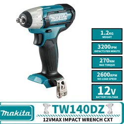 Makita TW140DZ Cordless Compact Impact Wrench 12V Lithium Power Tools 140NM Auto Industry Repair Tools