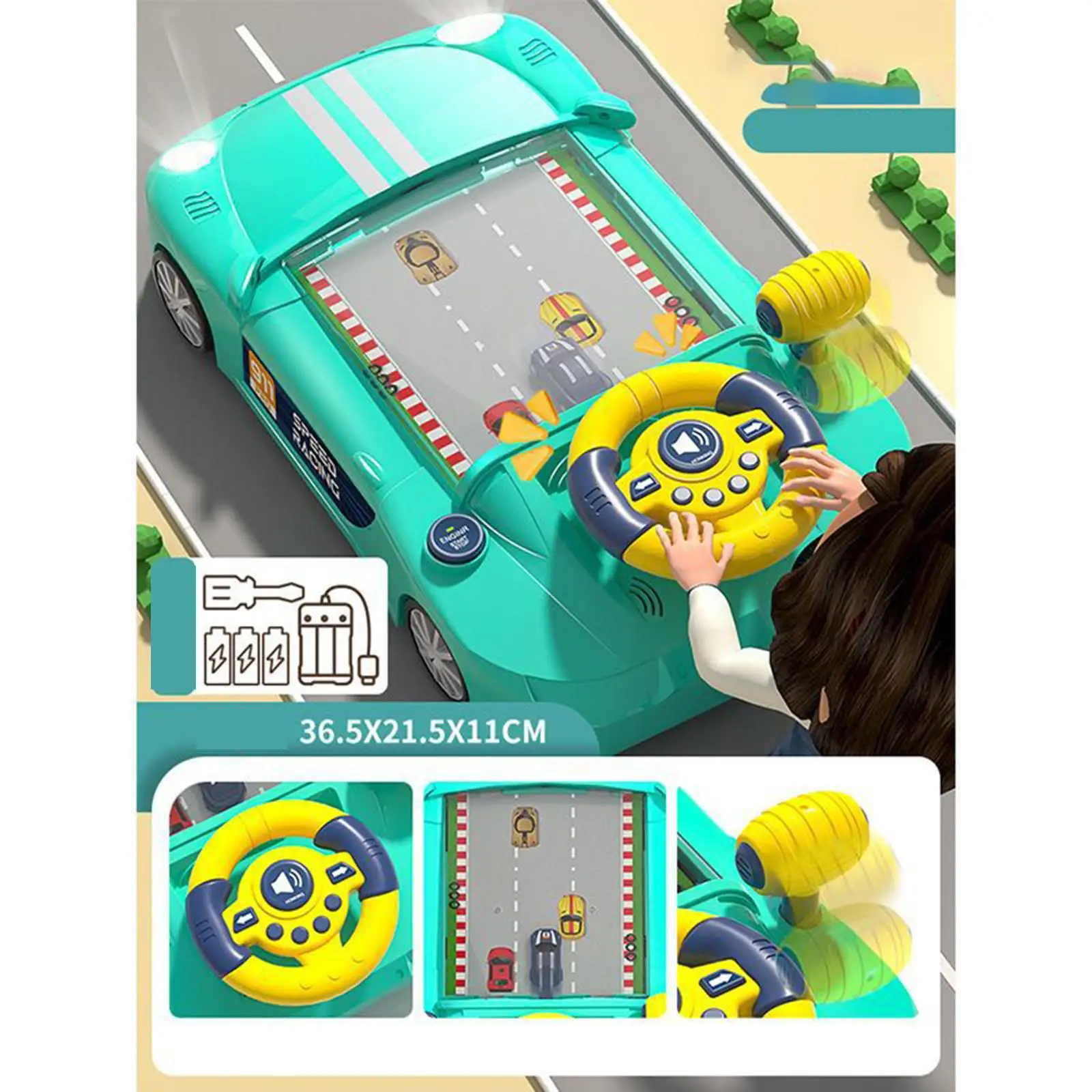 Juguete sensorial de simulación Drving para niños de 3 años en adelante, niños y niñas, verde