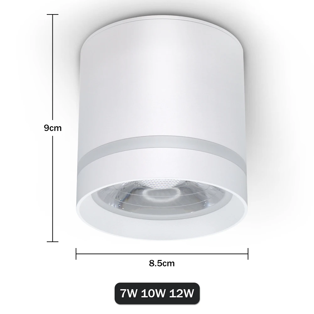 Dimmable Cylindrical LED Downlight 12W 7W COB Surface Mounted LED Ceiling Spotlight Background Light Indoor Lighting  Room
